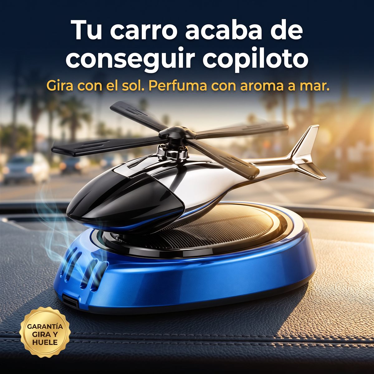 Copiloto Solar girando con el sol en el tablero