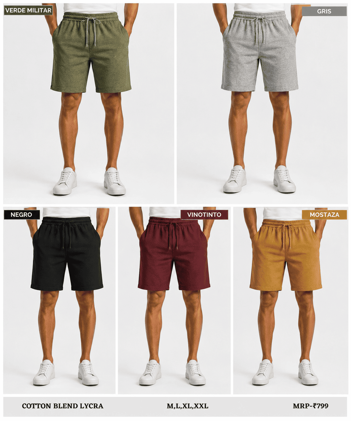 4 PANTALONETAS PARA HOMBRE 100% ALGODON