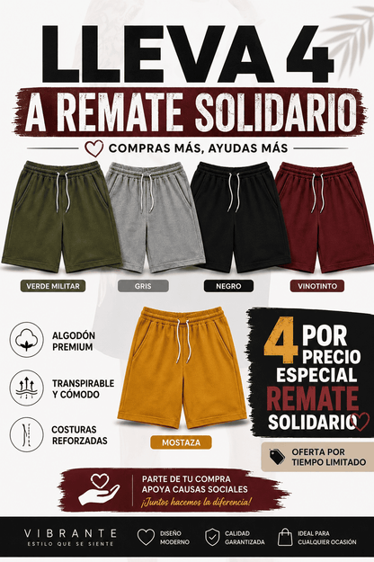 4 PANTALONETAS PARA HOMBRE 100% ALGODON