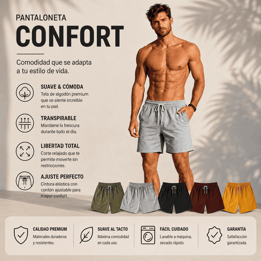 4 PANTALONETAS PARA HOMBRE 100% ALGODON
