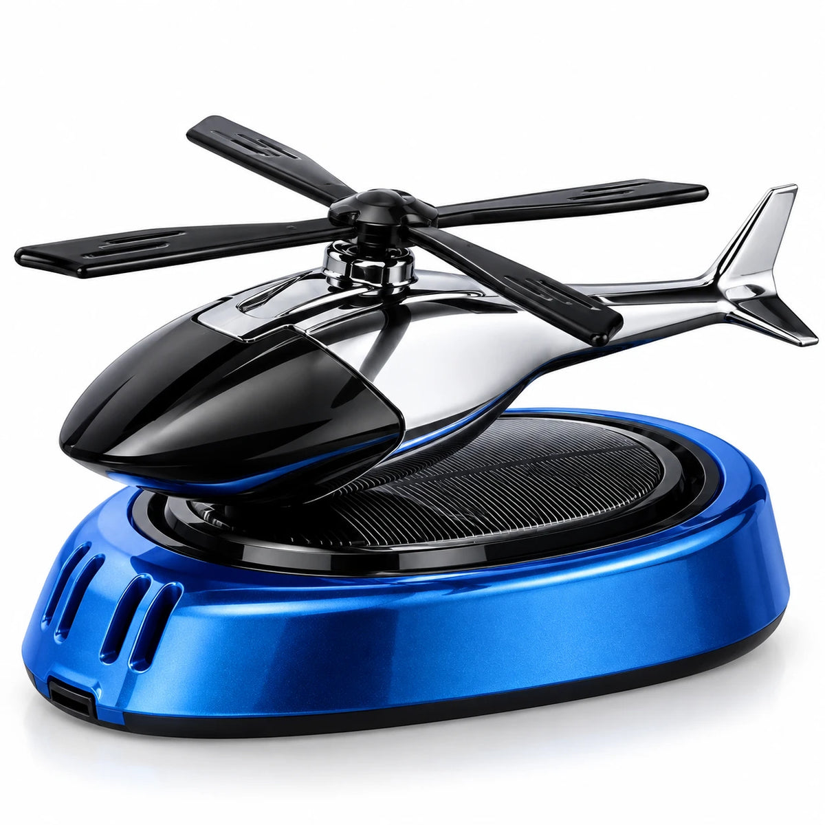 Helicóptero aromatizador solar azul